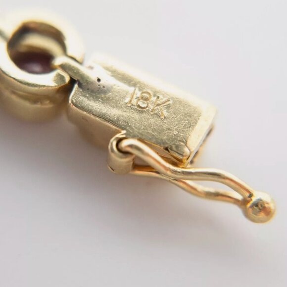 8CT 18KT GOLD STAMPED VS G DIAMOND NATURAL RUBY TENNIS BRACELET - Picture 5 of 5